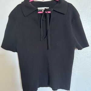 Honey Punch Black Ribbed Top